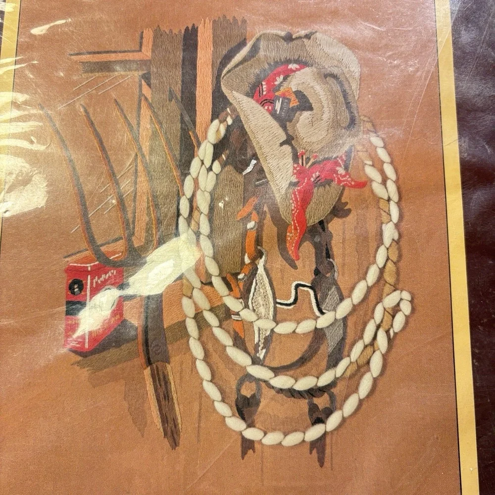 Vintage 1982‎ Sunset Stitchery Western Life Dan Trotter Fits Frame 16